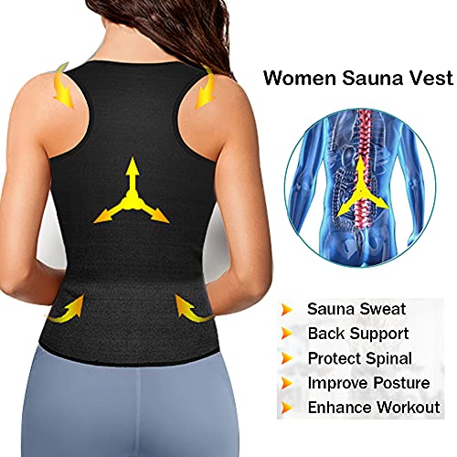 Nueva Chaleco Sauna Deportivo Mujer Fajas Reductoras Adelgazantes Abdominal Neopreno Camiseta Sudoración Compresión de Cremallera para Deporte Fitness (Azul, S)