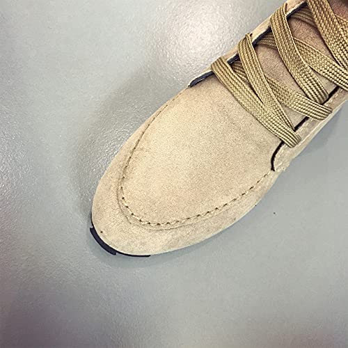 NUSGEAR 2021 Botas Mujer Botines Otoño Invierno Vintage Botines Mujer con Cordones Zapatos de Mujer Botas Cómodas de tacón Plano Cremallera Bota Corta Casual Talla grande Botas