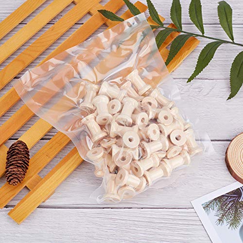 OLYCRAFT, 50 Uds, Bobinas Vacías de Madera Natural Sin Terminar, Bobinas de Hilo de Madera, Burlywood para Máquinas de Coser Y Bordar, 0.6" * 1"