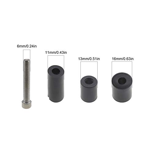 OTOTEC Par de tapas de tapón para manillar de motocicleta de 22 mm, con pernos de expansión, tubos hexagonales, color negro, universal para barras de 7/8 pulgadas