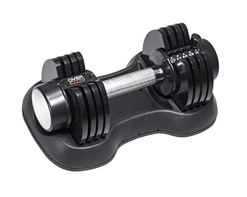 OVER SPORT Mancuernas Ajustables de 2,2kg a 11kg para Gimnasio o Hacer Deporte en Casa - Pesas con Discos Regulables para musculación para Hombre y Mujer- Pesas Ajustables