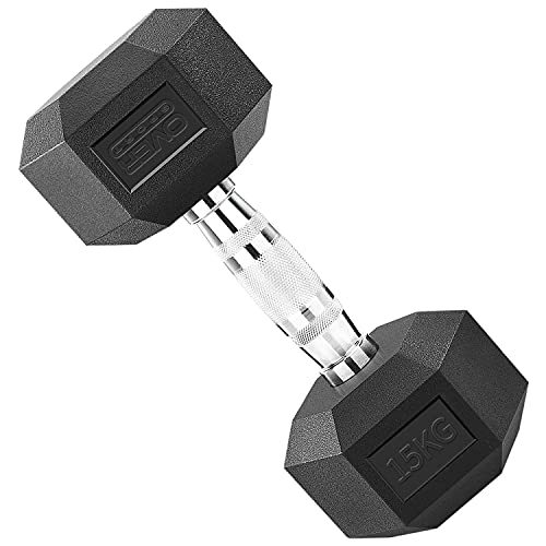 OVER SPORT Mancuernas Hexagonales con Rutina Full Body para Hacer Deporte en casa. Pesas 2,5 x 2 | 5 x 2 | 7,5 x 2 | 10 x 2 | 12,5 x 2 - Y Las Mancuernas 15kg | 17,5kg | 20kg y 22,5kg Van Individual