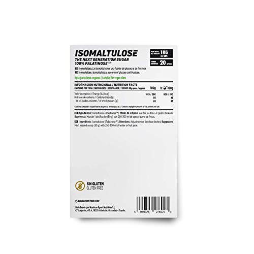Palatinosa (Isomaltulosa) de HSN | Muy Bajo Índice Glucémico, Carbohidratos de Lenta Asimilación Ideal para Actividades de Larga Duración | Vegano, Sin Gluten, Sin Lactosa, Sin Sabor, En Polvo, 1Kg