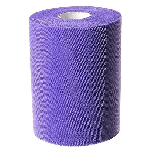 Paor 100 Yardas 15cm de ancho Tela de cinta de tul para la decoración de la fiesta Wraping Craft Bow Girl Tutu Color Verde oscuro/rosa / púrpura Amarillo limón/Azul marino/Blanco (purple)