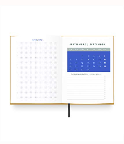 Papertrac - Agenda Académica 21-22 Ocher - Semana Vista - 160 páginas - Tamaño A5-14 x 21,2 cm