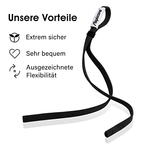 Payivsve Correa para gafas deportivas con tapón ajustable, cordón antideslizante para gafas para correr, acampar, ir de excursión（Negro）