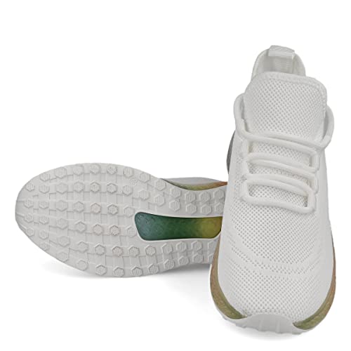 PAYMA - Zapatillas Sneakers Deportivas Mujer. con y Sin Cordones. Tenis Gimnasio, Deporte, Casual y Caminar. Malla Traspirable. Piso Transparente. Color: Blanco. Talla: EU 37