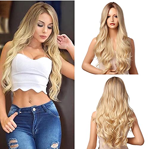 Pelucas de color marrón degradado para mujer, pelo rizado de longitud media, pelucas blancas para mujer, pelucas de cosplay resistentes al calor diarias
