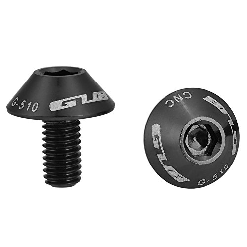 Pernos hexagonales de la jaula de la botella de agua de la bicicleta, tornillos de perno M5 x 12 mm para el soporte de la jaula de la botella de agua de la bicicleta, 2 piezas(Negro)