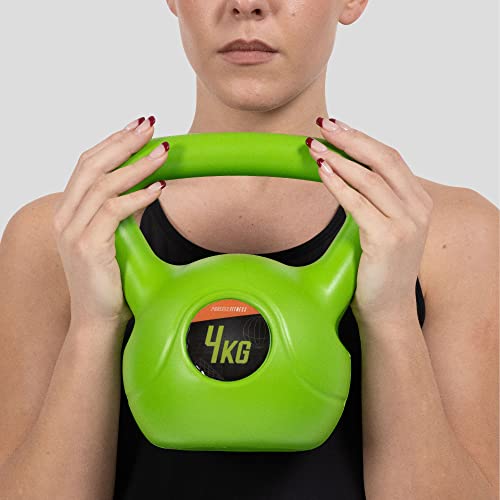 Phoenix Fitness RY930 Workout Kettlebell, Bell Kettle Peso Máximo Para Entrenamiento De Fuerza Y C​ardio, 4KG, Verde