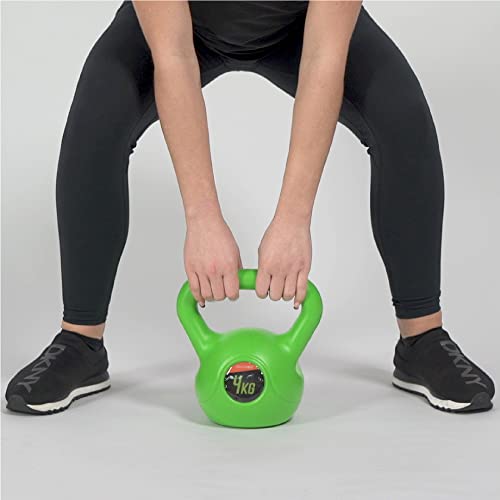 Phoenix Fitness RY930 Workout Kettlebell, Bell Kettle Peso Máximo Para Entrenamiento De Fuerza Y C​ardio, 4KG, Verde