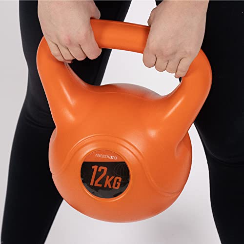 Phoenix Fitness RY971 Kettlebell de entrenamiento, peso máximo de Bell Kettle para entrenamiento de fuerza y ​​cardio, Naranja, 12 kg