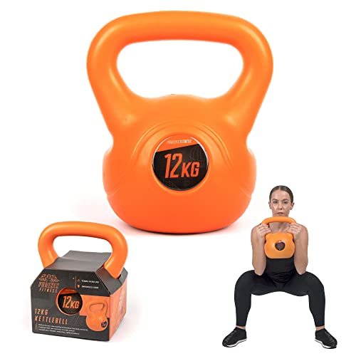 Phoenix Fitness RY971 Kettlebell de entrenamiento, peso máximo de Bell Kettle para entrenamiento de fuerza y ​​cardio, Naranja, 12 kg