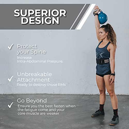 PicSil Cinturón Lumbar para Levantamiento de Pesas, Ideal para Sentadillas, Peso Muerto, Zancadas, Cinturón Personalizable con Espacio para Parches, 3 Colores, 5 Tallas. Azul, XL