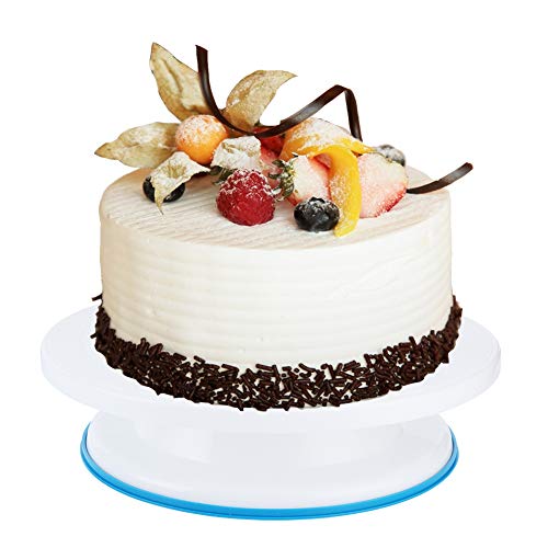 Plato giratorio para tartas con fondo antideslizante, herramienta para decorar tartas, acero inoxidable Máquina para hacer tartas fácil de limpiar para