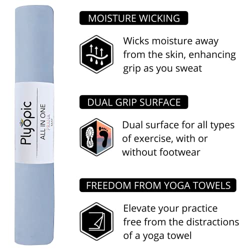 Plyopic Esterilla de Yoga | Antideslizante Colchoneta/Toalla de Lujo. Natural y Ecológica | Ideal para Yoga, Pilates, Ejercicio, Fitness, Hot o Bikram