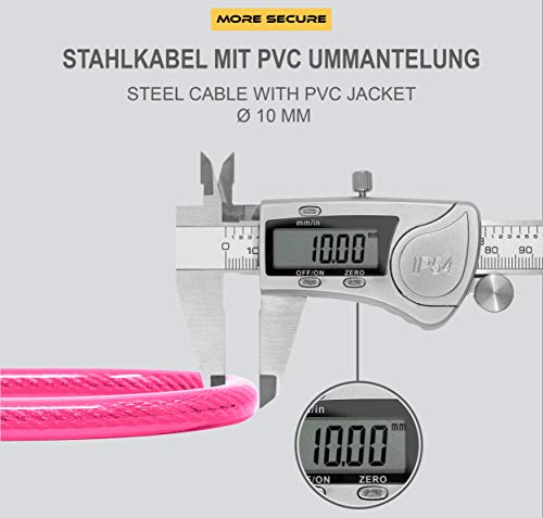 probock Candado de cable para bicicleta infantil | rosa | cerrojo de combinación numérica | Medidas 10 x 650 mm | Edición 2019