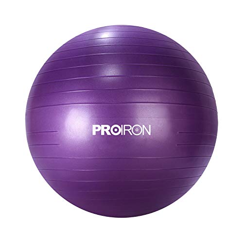 PROIRON Pelota de Pilates Embarazadas 55cm- Fitball Anti-Burst Pelota de Ejercicio,Yoga, Fitness, Embarazo incluidos Bomba (púrpura)