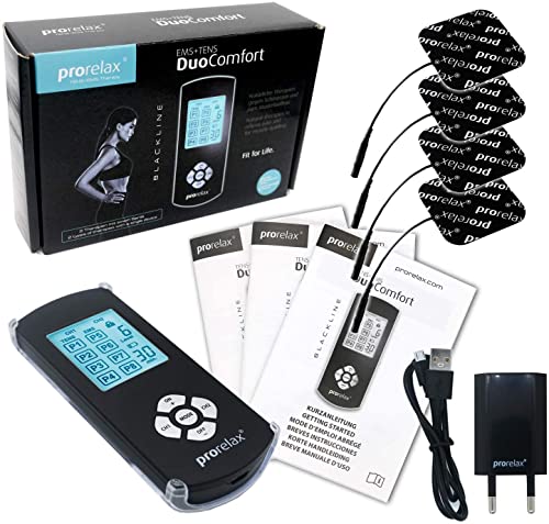 Prorelax - Duo Comfort"Blackline", estimulador muscular eléctrico con EMS + TENS