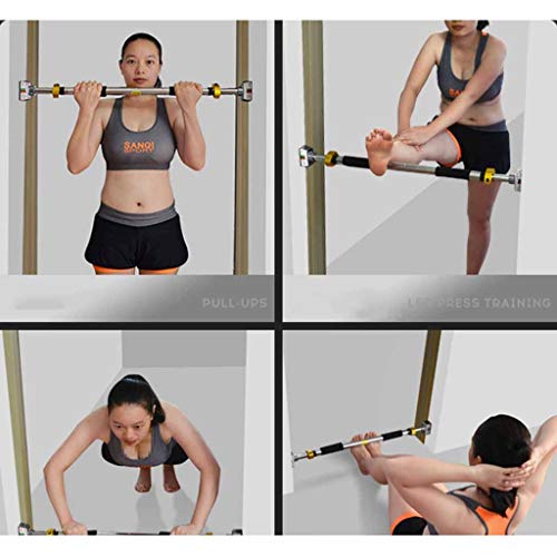 Pull-ups barras horizontales en las puertas de la familia sin punch pull-ups casa aparatos de ejercicios deportes de interior de la pared y deportes unipolares ( Color : Silver , Size : 135-180cm )