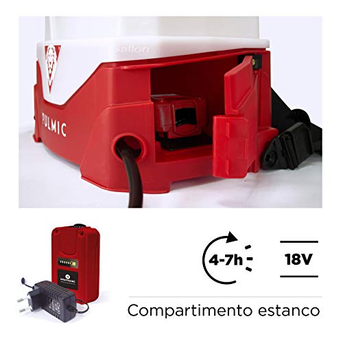 PULMIC Pulverizador eléctrico recargable de mochila Pegasus 15. 15L. 3 velocidades.Batería de litio extraíble. Hasta 7h de autonomía. Boquillas intercambiables. Tapón de vaciado