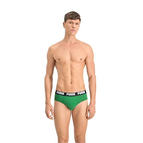 PUMA Basic Men's Briefs (2 Pack) Ropa Interior, Verde, M (Pack de 2) para Hombre