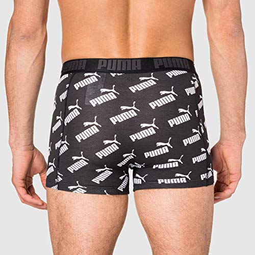 PUMA Men's All-Over-Print Logo Boxer (2 Pack) Ropa Interior, Negro, S para Hombre