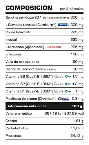 Quemagrasas FAT BURNER 90 Caps. - Producto de Calidad Optima y Quemagrasas Potente para Adelgazar - Vitobest