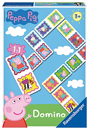 Ravensburger 21374 Peppa Pig-Dominoes Niños Edad 3 Años y Up-A Clásico Juego y Favorito de la Familia