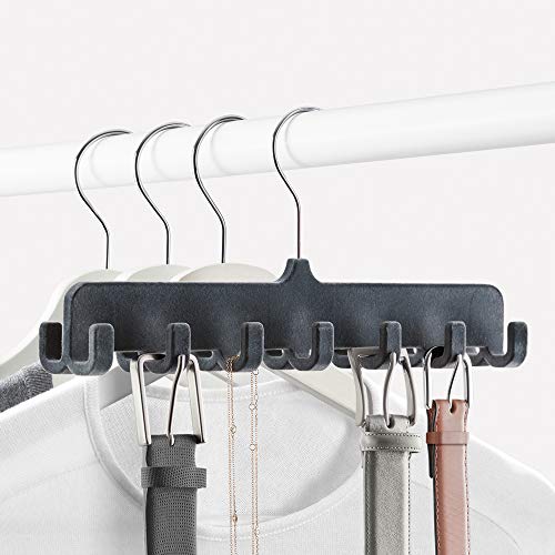 Rayen | Colgador para Cinturones | Capacidad para 14 Unidades | Color Gris Oscuro | Percha para Colgar Cinturones u Otros Accesorios | 31,5 x 14,4 x 4,5 cm