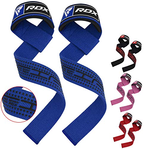RDX Correas Levantamiento de Pesas, 5MM Neopreno Soporte de Muñeca Acolchado, Muñequeras Agarres Gel Straps, Powerlifting Fitness Peso Culturismo Gimnasio Deportivas Gym Agarraderas, Mujeres Hombres