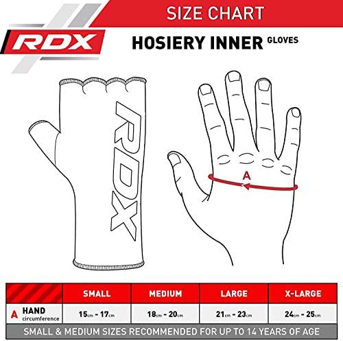 RDX Vendas Boxeo Guantes Interiores, Elástico Cinta Mano Muñeca Soporte, Vendaje Envolturas Protector Wraps, Muay Thai MMA Kick Boxing Artes Marciales Entrenamiento Puñetazos Gimnasio, Hombre Mujere