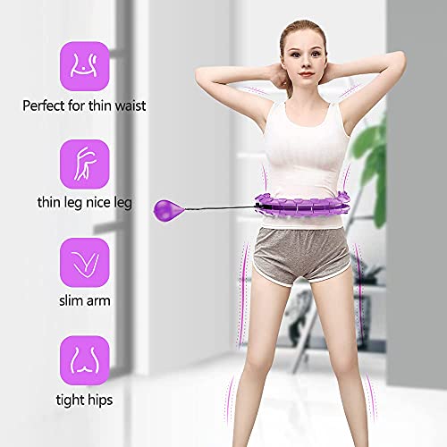 reakoo Hula Hoop Fitness Aro de Fitness Inteligente para Adultos, con tamaño Ajustable, Masaje de 360°, con 24 segmentos para pérdida de Peso, no se Cae