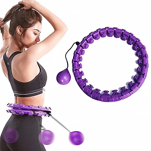 reakoo Hula Hoop Fitness Aro de Fitness Inteligente para Adultos, con tamaño Ajustable, Masaje de 360°, con 24 segmentos para pérdida de Peso, no se Cae