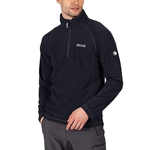 Regatta Montes Mini Stripe Sudadera Ligera de Felpa con Media Cremallera, Hombre, Negro (Negro (Black)), XL