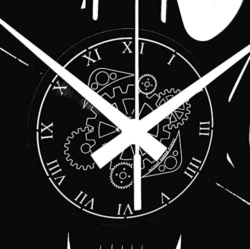 Reloj de pared de vinilo Vintage Handmade Amueblar Hogar Oficina Guitarra Bajo Rock Metal Punk Música