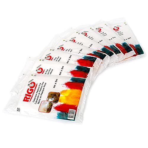 RIGO Plastico Cubretodo 4x5m (6 UNIDADES), Plastico Protector Para Cubrir Muebles y Suelos (20m3) - Evita Polvo, Suciedad, Pintura, Humedad, etc.