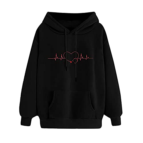riou Hoodies Mujer Deportivos Otoño Invierno Jersey Suéteres Manga Larga Tops Sudaderas con Capucha Casuales Ropa Tops Blusa Moda Originales
