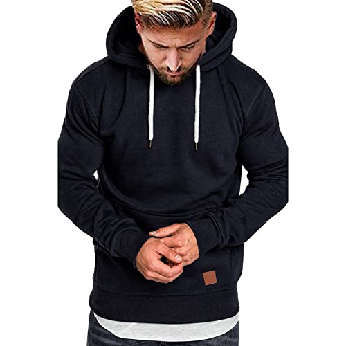 riou ¡Oferta Sudaderas con Capucha para Hombre Cosy Chaqueta Deportiva Sudadera con Cremallera Completa Ecosmart Hoodie Casual Jerséis Top Blouse ¡Caliente! (Navy, L)