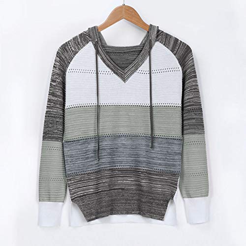 riou Sudaderas Mujer con Capucha Jersey Sweatshirt Talla Grande Suéter Cardigan Manga Larga Otoño Invierno Hoodie Tejido de Punto Tops Pullover S-5XL