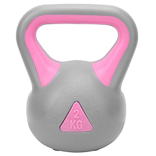RiToEasysports Kettlebell de Entrenamiento con Pesas Rusas de 2 kg para Levantamiento de Pesas, Entrenamiento básico para Mujeres y Hombres(Rosa Gris)