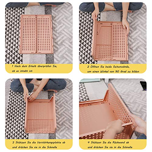 RMAN® organizadores apilables de plástico para armario cesta para estanterías cajas organizadoras perfecto para dormitorio y cocina caja de almacenamiento plegable para cajone
