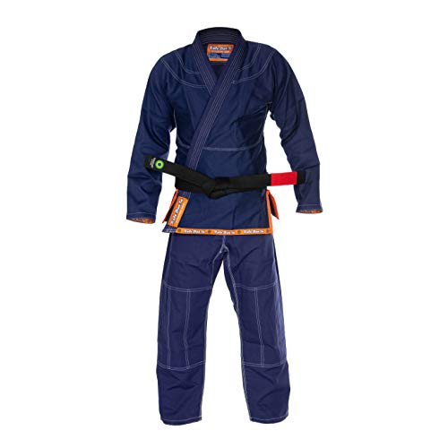Role Bonito Kimono Azul Oscuro Navy Ultra Ligero para Jiu-Jitsu Brasileño (BJJ) Talla A4