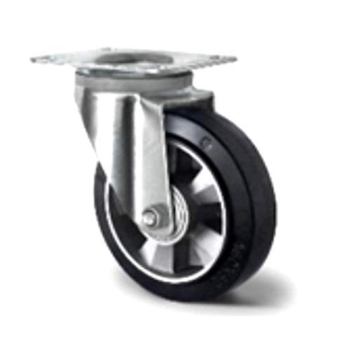 Rueda giratoria de goma para carga pesada, 200 mm, rodamiento de bolas, 500 kg