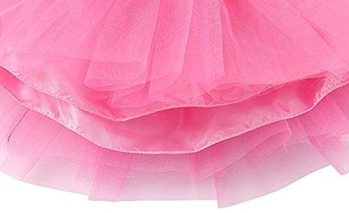 Ruiuzioong Falda de tutú para adolescentes para adultos, clásica, elástica de 4 capas, tutú de tul para fiestas de vestir, baile de ballet (rosa)