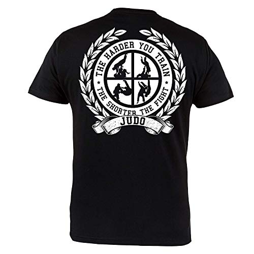 Rule Out Camiseta Ropa de lucha. judo. The Harder YOU COLA entrenamiento. Gimnasio sportswear. MMA Prenda De Lucha Marcial Artes Informal - Negro, XX-Large