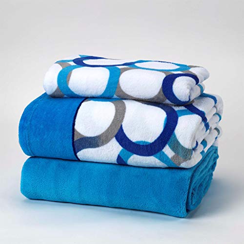 SABANALIA Juego de sábanas de coralina Aros - Cama 135, Azul