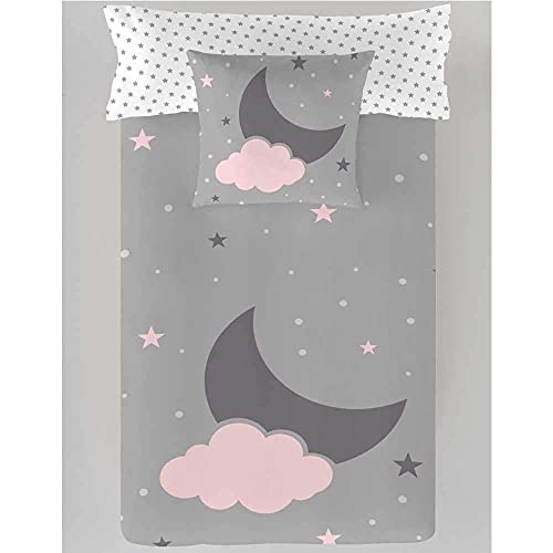 Saco nordico con Relleno Luna Y Nube Cama 90 x 190/200. Saco Unido a la Bajera con Cremallera. con Relleno nórdico.