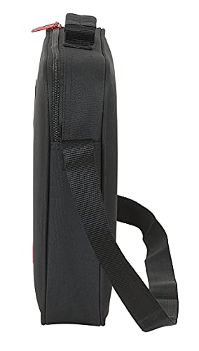 Safta Cartera Extraescolares de Atlético de Madrid Corporativa, 380x60x280 mm, Negro