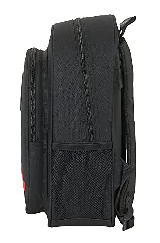Safta Mochila Escolar Infantil de Atlético de Madrid Corporativa, 270x100x330 mm, Negro